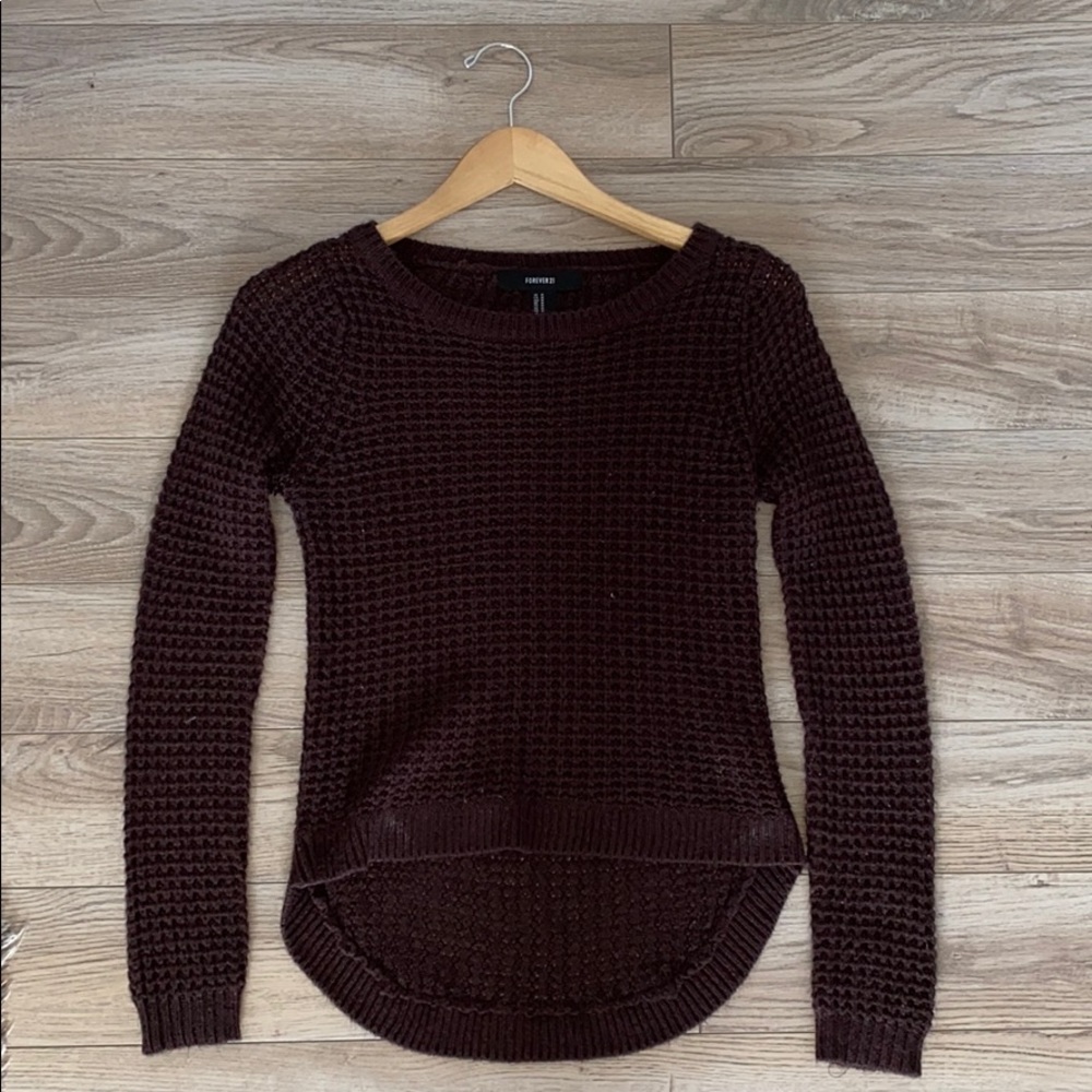brown knitted sweater